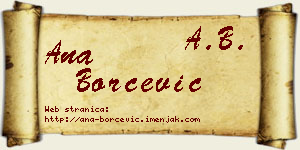 Ana Borčević vizit kartica